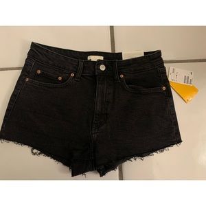 NWT High Waisted Black Denim Cutoffs Sz. 8